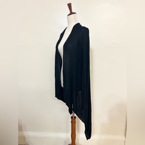 MNG Basics Long Sleeve Open Front Black Cardigan - Picture 2 of 3